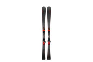 Ein Paar Elan Wingman 76 C Ski mit Bindungen.