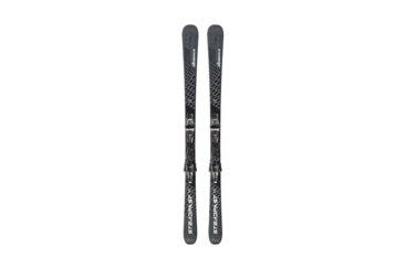 Paar graue Nordica Steadfast 80 Ski mit Bindungen.