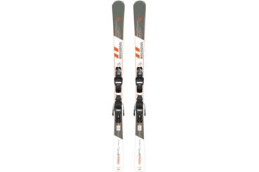 Ein Paar Rossignol Forza 2.0 LTD Skier mit Bindungen.